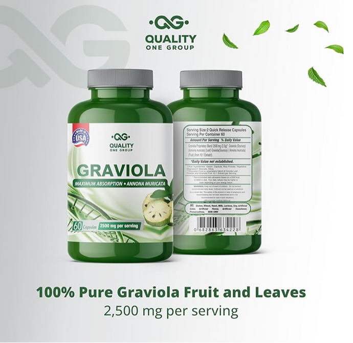 Graviola - Annona Muricata/SourSop -  2500mg - 60 CPS